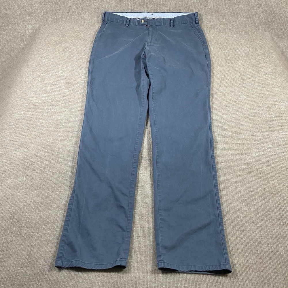 Peter Millar Pants Mens 35x34 Soft Touch Twill Trouser Straight Blue Chino Golf